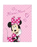 Wild South Shop Disney Minnie Mouse Flanell Flauschdecke, Kuscheldecke 130 x 160 cm