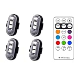 KEALLANS 4 Stück Motorrad LED Warnleuchte Universal Mini Signal Drohne mit Controller...