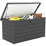 Outsunny Outdoor Aufbewahrungsbox XXL 311L, Gartenbox verzinkter Stahl 120x62x62cm abschließbar...