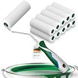 Lackwalzen Set 10 Stück 110 mm x 15 mm inkl. 3K-Bügel | Schaumstoffwalzen für Lack, Lasur &...