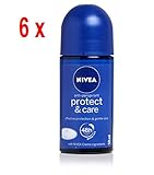 6er Pack - NIVEA Women'Protect & Care' Deo Roll-on, Anti-Perspirant mit Aluminium - 50 ml