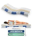 AM Qualitätsmatratzen Latex-Taschenfederkernmatratze 90x200cm H3 24cm - Made in Germany & Oeko TEX...
