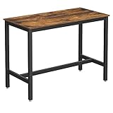 VASAGLE Bartisch, Stabiler Stehtisch, Tisch für Cocktails, Küchentisch, 120 x 60 x 90 cm, Metall,...