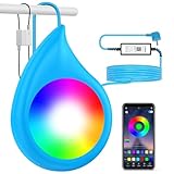LED Poolbeleuchtung Unterwasser für Aufstellpool, 10W RGB Dimmbar Farbwechselnde Einhänge...
