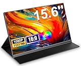15,6'' Portable Monitor, 1080P FHD Tragbarer Monitor mit Schutzhülle, Tragbarer Mobiler IPS...
