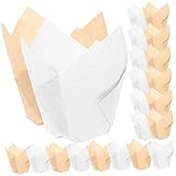 RORPOIR 100 Stück Cupcake-Kuchenförmchen Tortenständer Weiße Tabletts Dekorative Weiße...