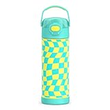 THERMOS FUNTAINER Vakuumisolierte Edelstahl-Flasche mit breitem Auslaufdeckel, gewelltes Karomuster,...