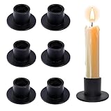 6 Stück Schwarze Kerzenständer,Retro Candlelight Dinner Kerzenhalter, für Wohn,Esszimmer und...