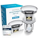 Bächlein Universal Ablaufgarnitur mit Überlauf (Chrom) - Pop Up Ventil für Waschbecken und...