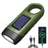 REKALRO LED Taschenlampe USB Aufladbar, LED Taschenlampe für Aufladen Telefon, Kurbeltaschenlampe,...