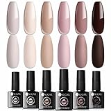 UR SUGAR UV Nagellack Nudefarben Braun Gel Set, 6 Farben Shellac Nude Rosa Gel für Gelnägel DIY...