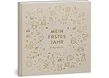 Mein erstes Jahr Babyalbum - Hochwertiges Leinenbuch mit Goldprägung für die schönsten...