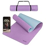 ALPIDEX Yogamatte rutschfest 190 x 61 x 0.6 cm | 190 x 90 x 0.6 cm E-Book Phthalatfreie Fitness TPE...