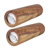 UTHCLO Manuelle Pfeffermühle aus Akazienholz mit Verstellbarem Keramikmahlwerk Nachfüllbar für...