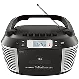 Tragbarer CD-Player mit Bluetooth, AM/FM-Radio, Bandkassette, Fernbedienung, USB-Wiedergabe,...
