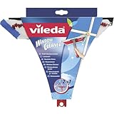 Vileda Profi Fensterwischer 2in1, Fensterabzieher und Einwascher mit Mikrofaserbezug, Fensterputzer...