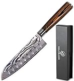 Wolfblood Damastmesser Santoku Messer XL(30cm) Profi-Kochmesser aus 67 Lagen Damaststahl & VG10...
