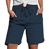 Generisch Kurze Hose Damen Shorts Sommer Strandshorts High Waist Kordelzug Freizeit Shorts Lounge...