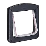 Relaxdays Haustierklappe 4 Wege, HxB 22x20cm, mit Magnet, abschließbar, Katzenklappe, für Katzen &...