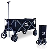 CCLIFE Bollerwagen Faltbar bis 80kg Belastbar Breite All Terrain Reifen Handwagen Klappbar mit...