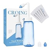 CROING - 40x Salz + 1x Nasendusche (300ml) - Neti pot, Nasendusche Nasenspülung Nasenreinigung Nase...