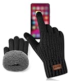 FORVEVO Handschuhe Herren, Winterhandschuhe Warme Fleece Futter, Thermo Touchscreen Strickhandschuhe...