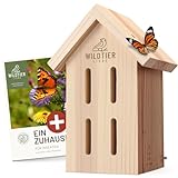 wildtier liebe Schmetterlingshaus - Wetterfest & Unbehandelt aus Massiv-Holz I Insektenhotel...