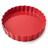 Praknu Tarteform aus Keramik 28 cm - Hoher Rand - Mit Antihaftbeschichtung - Kratz- und Schnittfest...