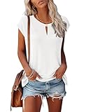 Rapbin Bluse Damen Elegant Kurzarm Oberteile Sommer Tunika Business Casual Oberteil Rundhals Shirt...