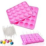 aghoer Cake Pop Formen Backen, 2 Stück Silikon Lollipop Formen mit 100 Stück Cake Pop Sticks, für...