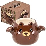 MIJOMA Huggy Mug Becher 450 ml aus Dolomit – Kawaii-Tasse mit Armen – Keramiktasse mit Henkel...