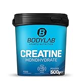 Bodylab24 Creatine Powder 500g, reines Creatin Monohydrat Pulver, Hochdosiertes Kreatin für mehr...