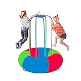 TubeRoo Jump-a-Round Mini Set Trampolin Outdoor Indoor Kinder ab 2 Jahre bodentief mit Haltegriff...