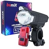 bemiX Fahrradlicht Set StVZO zugelassen LED Fahrradleuchtenset batteriebetrieben mit...