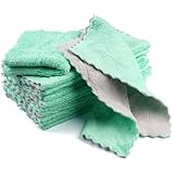 12 Stück Mikrofaser Reinigungstücher 25 X 25 cm, Super Saugfähiges und Weicher, Waschbar...