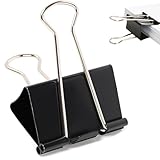 Foldback Klammern 60 Stück Foldbackklammer 32mm Metall Binder Clips für Büro Schul Brief...
