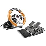Speedlink DRIFT O.Z. Racing Wheel - USB-Gaming-Lenkrad für PC/Computer - Pedale für Gas und Bremse...