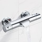 Solepearl Wasserfall Badewannenarmatur mit Thermostat 2 Funktionen Duscharmatur für Dusche und...