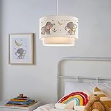 lux.pro Hängeleuchte Lurgan Pendelleuchte aus Kunststoff und Stoff Deckenlampe für Wohnzimmer...