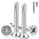 160 Stück Selbstschneidende Schrauben Senkkopf M4.2x25mm Blechschrauben Senkkopf 410 Edelstah...