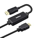 BolAAzuL Aktives 4K HDMI auf Displayport 1.2 Konverter Adapterkabel 6FT/1.8M, HDMI Quelle zu...