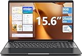 SGIN Laptop 15,6 Zoll, 8 GB RAM 256 GB SSD Notebook, Celeron Quad-Core, 1366 x 768, 2.4/5.0G WiFi,...