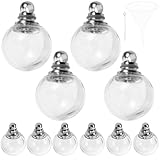 NOLITOY 10 Stück Glaskugel Anhänger 12mm Transparenter Selbstgemacht Schmuckanhänger aus Glas mit...