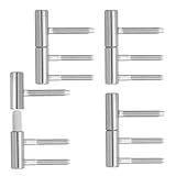 VntMQP 4 Stück 3-teilige Stahltürbänder, Innentüren, Holztüren, Aufschraubbänder, vernickelt