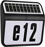 UISEBRT Solar LED Hausnummer Beleuchtet Edelstahl - Solarhausnummer mit 2 LED für außen -...