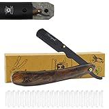 Haryali London Rasiermesser Set mit Holzgriff + 10 Rasierklingen und Etui | Bartmesser Herren mit...