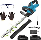 Heckenschere Akku 21V, Elektrische Heckenschere mit 2 Batterie, Kabellose Hand-Strauchschere, 22Zoll...