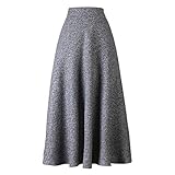 StarTreene lange Faltenröcke für Damen, einfarbig, Übergröße, A-Linie, Herbst/Winterrock Gr....