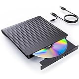 DANGZW Externes DVD CD Laufwerk, USB 3.0 Typ-C Slim Tragbares CD DVD +/- RW ROM Interne CD- &...