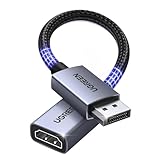 UGREEN 4K Displayport auf HDMI Adapter, Unidirektional DP auf HDMI 4K@30Hz 2K@60Hz 1080P@120Hz,...